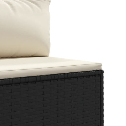 Loungegrupp med dynor 5 delar konstrotting svart