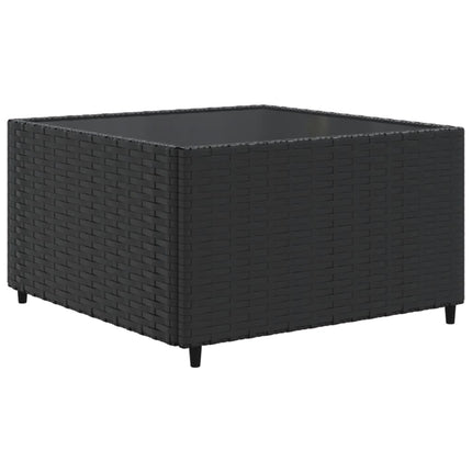 Loungegrupp med dynor 5 delar konstrotting svart
