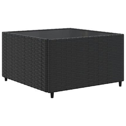 Loungegrupp med dynor 6 delar svart konstrotting