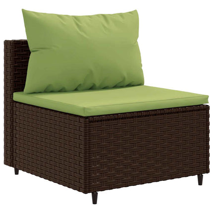 Loungegrupp med dynor 5 delar brun konstrotting