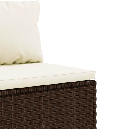 Loungegrupp för trädgården med dynor 7 delar konstrotting brun