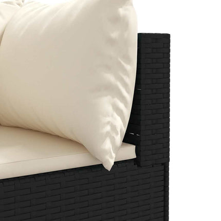 Loungegrupp med dynor 6 delar svart konstrotting