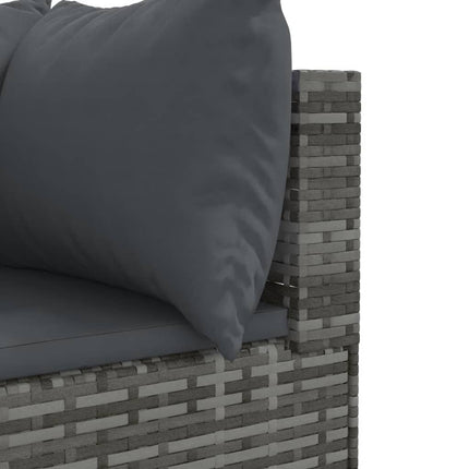Loungegrupp för trädgården med dynor 10 delar grå konstrotting