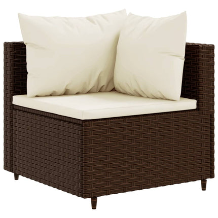 Loungegrupp 10 delar med brun dynor konstrotting