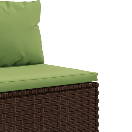 Loungegrupp 10 delar med brun dynor konstrotting