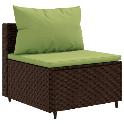 Loungegrupp 10 delar med brun dynor konstrotting