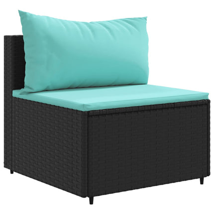 Loungegrupp 10 delar med svarta dynor konstrotting