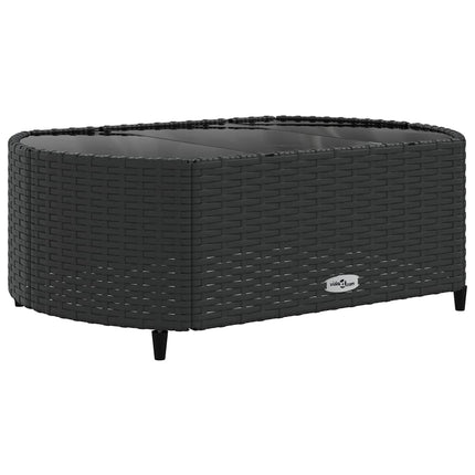 Loungegrupp med dynor 6 delar svart konstrotting