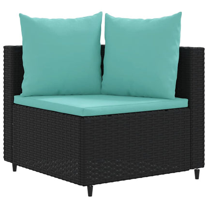 Loungegrupp 10 delar med svarta dynor konstrotting