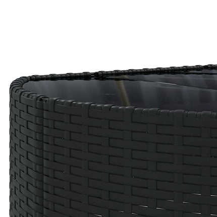 Loungegrupp 10 delar med svarta dynor konstrotting