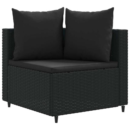 Loungegrupp för trädgården med dynor 5 delar svart konstrotting