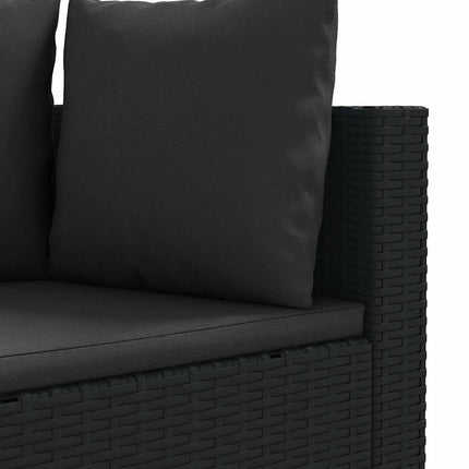 Loungegrupp för trädgården med dynor 5 delar svart konstrotting