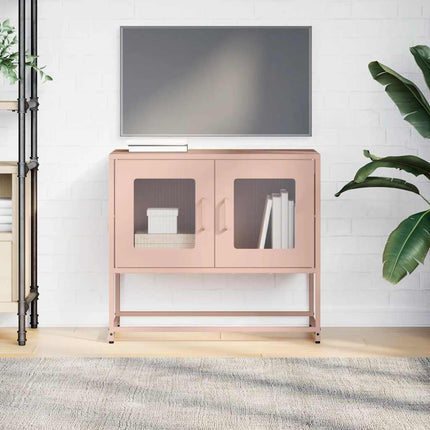 TV-bänk rosa 68x39x60,5 cm kallvalsat stål