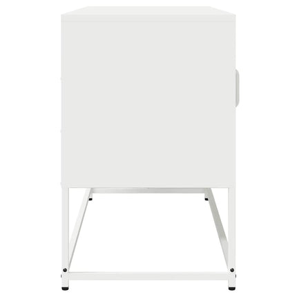 TV-bänk vit 100,5x39x60,5 cm kallvalsat stål