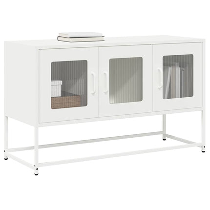 TV-bänk vit 100,5x39x60,5 cm kallvalsat stål