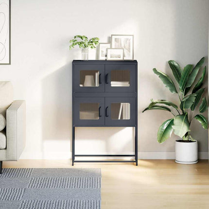 Highboard antracit 68x39x107 cm stål