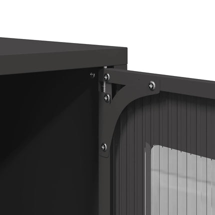 Highboard svart 68x39x123 cm stål