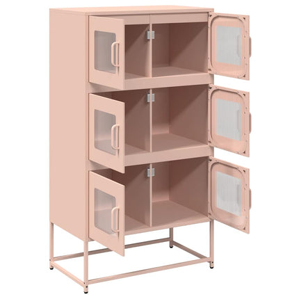 Highboard rosa 68x39x123 cm stål