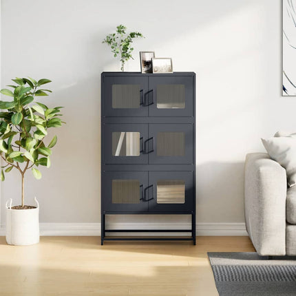 Highboard antracit 68x39x123 cm stål