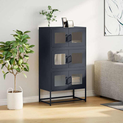 Highboard antracit 68x39x123 cm stål