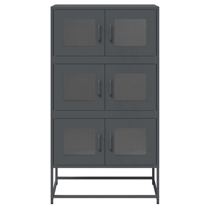 Highboard antracit 68x39x123 cm stål