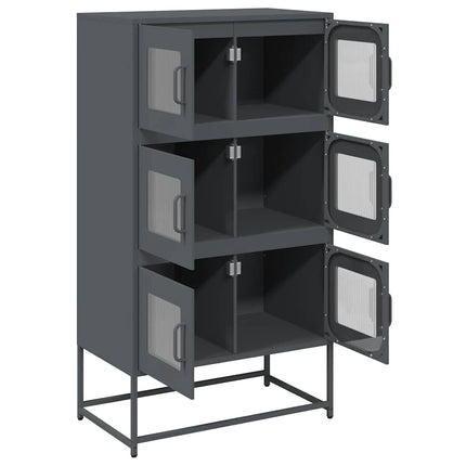 Highboard antracit 68x39x123 cm stål