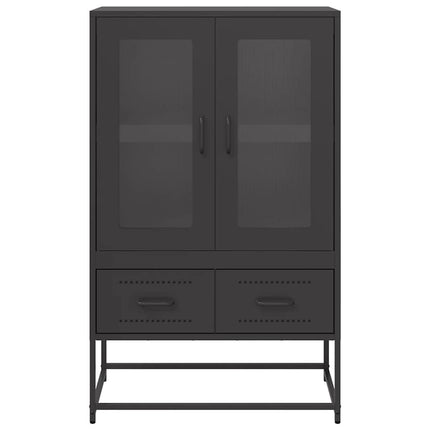 Högskåp svart 68x39x111,5 cm stål