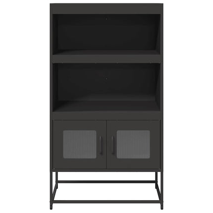 Highboard svart 68x39x123 cm stål