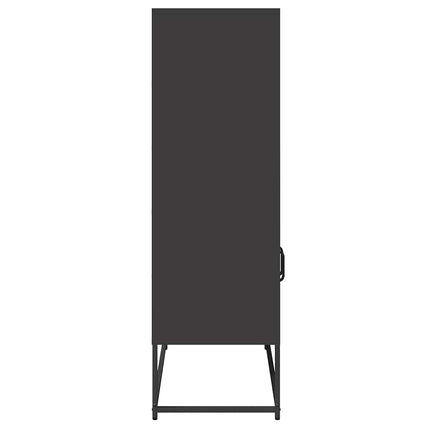 Highboard svart 68x39x123 cm stål