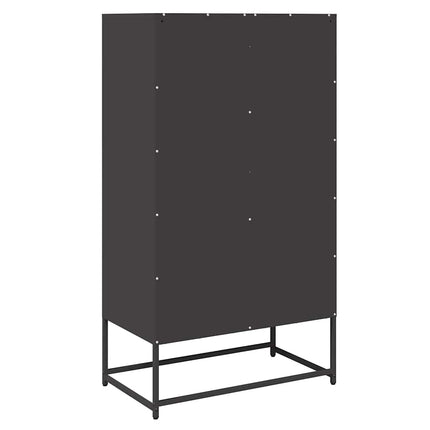 Highboard svart 68x39x123 cm stål