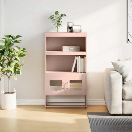 Highboard rosa 68x39x123 cm stål