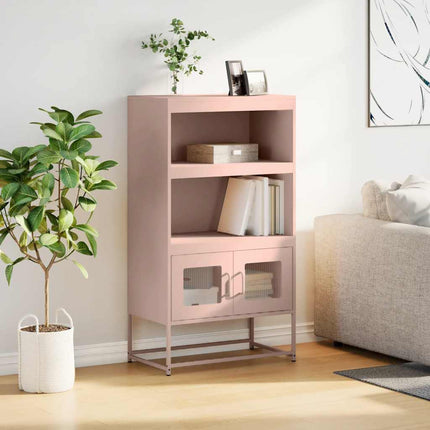 Highboard rosa 68x39x123 cm stål