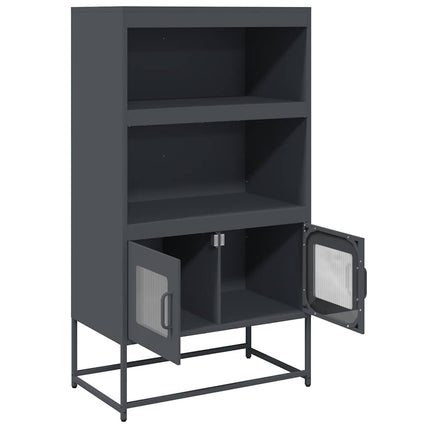 Highboard antracit 68x39x123 cm stål