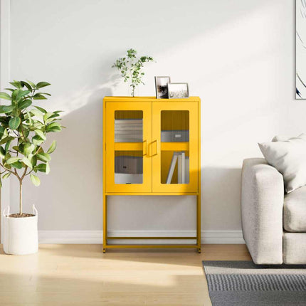 Hög stol senapsgul 68x39x107 cm stål