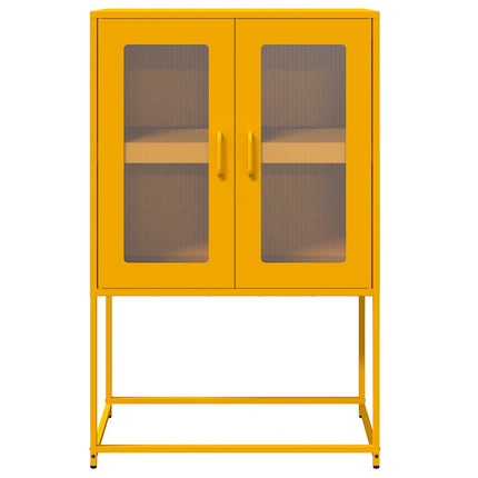 Hög stol senapsgul 68x39x107 cm stål