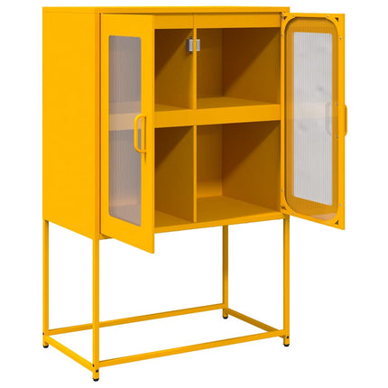 Hög stol senapsgul 68x39x107 cm stål