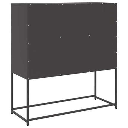 Sidoskåp svart 100,5x39x107 cm kallvalsat stål