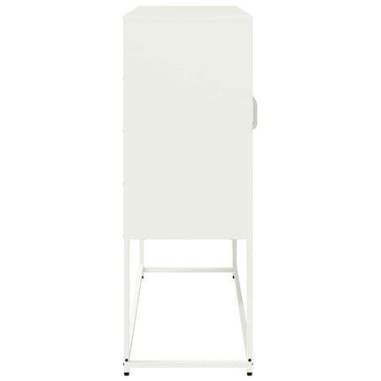 Sidoskåp vit 100,5x39x107 cm kallvalsat stål