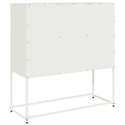 Sidoskåp vit 100,5x39x107 cm kallvalsat stål