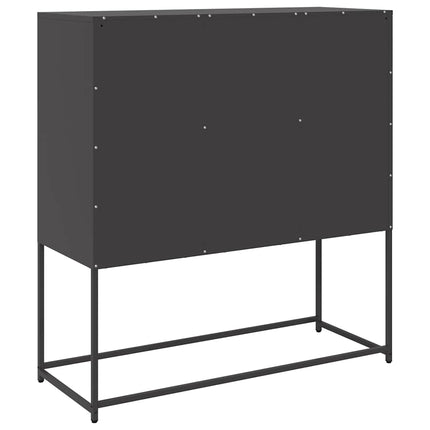 Sidoskåp svart 100,5x39x107 cm kallvalsat stål