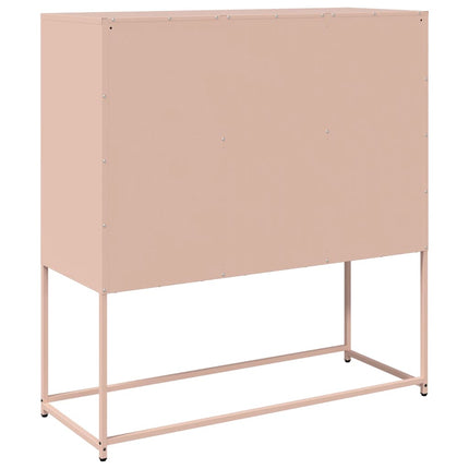 Sidoskåp rosa 100,5x39x107 cm kallvalsat stål