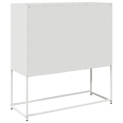 Sidoskåp vit 100,5x39x107 cm kallvalsat stål