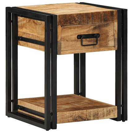 Sängbord 40x40x50 cm massivt grovt trä mango
