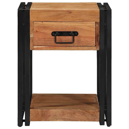 Nattduksbord med låda Brun 40 x 40 x 50 cm Massivt Akaciaträ