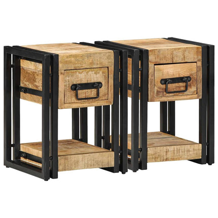 Nattduksbord 2 pcs Brun 30 x 30 x 40 cm Massivt mangoträ