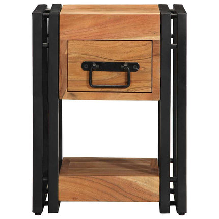 Nattduksbord 2 pcs Brun 30 x 30 x 40 cm Massivt Akaciaträ