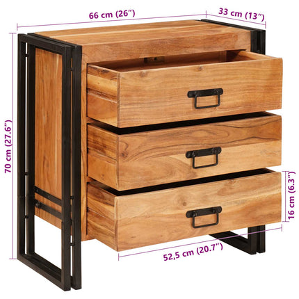 Sideboard med låda Brun 66 x 33 x 70 cm Massivt Akaciaträ