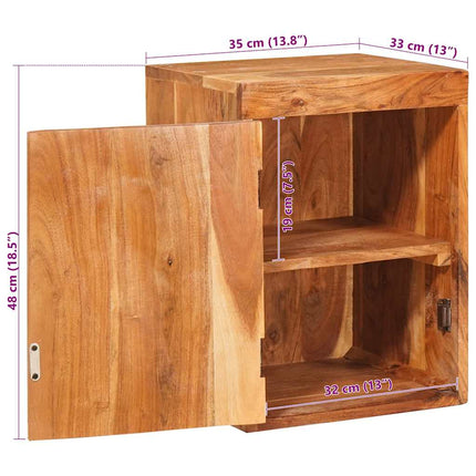 Sängbord 2 pcs Brun 35 x 33 x 48 cm Massivt Trä Akacia