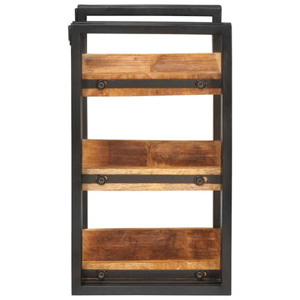 Sängbord 2 pcs Brun och svart 38 x 33 x 58 cm Massivt mangoträ