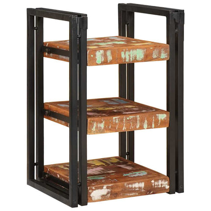 Sängbord 2 pcs Brun och svart Massivt återvunnet trä
